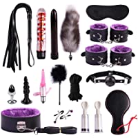 Nuevo Juego de Felpa Sexy Toy Suit Wand Massager Special Bundled Binding Set PU Leather SM Kit para Pareja Adulta 17 PCS